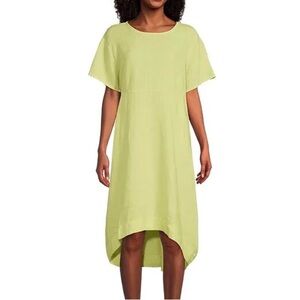 Bryan Walker Yellow Swallowtail 100% Linen Marina Dress